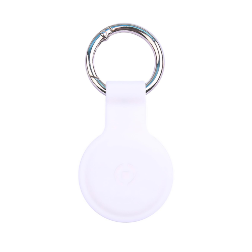 CELLY APPLE AIRTAG SILICONE CASE CUSTODIA IN MORBIDO SILICONE CON PORTACHIAVI BIANCO